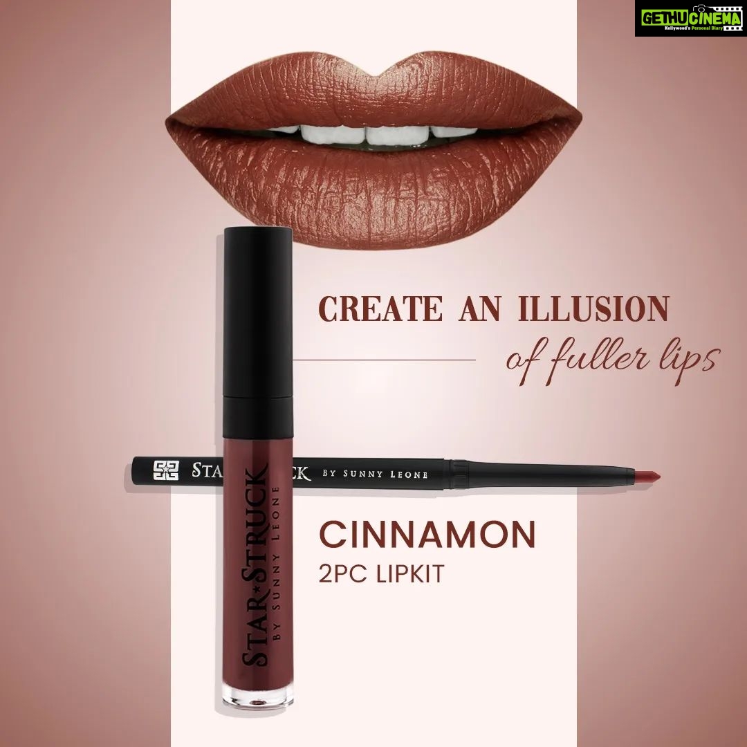 Sunny Leone Instagram - Create a flattering, wearable look for day & night. Shop this Cinnamon 2PC Lip Kit online - starstruckbysl.com