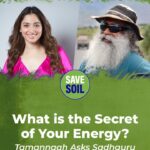 Tamannaah Instagram - I got to speak with @sadhguru on his epic Motorcycle journey to #SaveSoil. Watch us discuss Motorcycles, Destiny and #SaveSoil, a global movement envisioned that seeks to bring about a concerted, conscious response to impending soil extinction. Will you be my #EarthBuddy? Go to : savesoil.org/join @consciousplanet