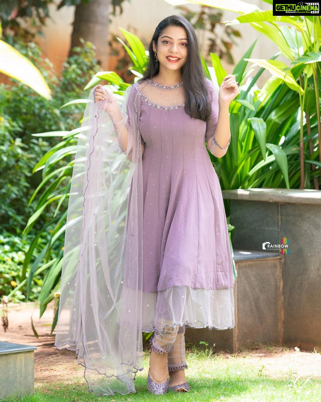 Varsha Bollamma Instagram - 💜💜💜 Photo credits : @rainbow_photography_official @kiran_shivaraj_ 💜 Outfit : @zyrastudio 💜my favourite 🤗💜 Jewellery: @adorebypriyanka 💜 Juttis: @lightupsole.in 💜