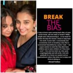 Vidya Balan Instagram – When I read this post that my sister @priyabalances put out,I was stumped..I had never considered what she must have felt like going back to work post a 6 year sabbatical that she took after she gave birth to twins.
And because she’s been my hero ..the one who always knows … the one  with all the answers…the one who’s always in charge…I don’t think I could even imagine that she could be in a  position where she felt like she needs to prove a point.But I guess even heroes face biases … the beauty is she’s  never made a big deal of it … she’s always been a doer so she just went ahead and did what she did… and continues to do what she does … whether its being a successful advertising professional , an ever present mother to twins … ie. a WORKING MOM, a wife , a daughter , a sister, a daughter inlaw, a homemaker, a friend etc etc…
I guess Not all superheroes wear capes…Her’s is invisble ❣️
