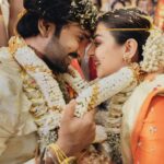 Aadhi Pinisetty Instagram - Celebrating Love♥ Getting married in the presence of all our well wishers was truly a moment we will cherish forever. We seek for your blessings & love as we take on this new journey together ♥ #Naadhi Outfit : @dasariparvathiofficial Jewellery : @nacjewellers Styled by : @neeraja.kona Make up & Hair : @danam_mua Wedding Managers & Co Planners : @spizeweddingsandevents Wedding Decor Designers & Co-planners : @thea3project Photography : @theweddingstory_official