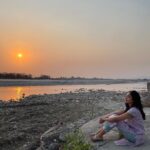 Aditi Chengappa Instagram - Blissful silence by the Ganges 🙏 . . . #haridwar #ganga #peace #portrait #indiangirl #calm #meditate #yogini Haridwar