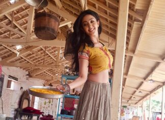Aindrita Ray Instagram - Most days on set for me be like lights…camera..& the 3” apple box! 😬🎬