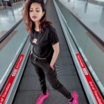 Amala Paul Instagram - Jet. Set. Go. And off I fly to my next destination. ✈️ #bittenbythetravelbug #airportscenes #traveldiaries #travelgram #trip #airportstyle #ootd #black #stylefiles