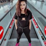Amala Paul Instagram - Jet. Set. Go. And off I fly to my next destination. ✈️ #bittenbythetravelbug #airportscenes #traveldiaries #travelgram #trip #airportstyle #ootd #black #stylefiles