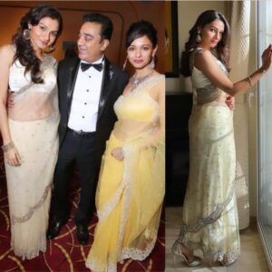 Andrea Jeremiah Instagram - Same saree same me 10 years later 💁🏻‍♀️ #itsoktorepeatyouroutfit 

#throwback #tbt #saree #sareelove #desi #desigirl #vishwaroopam #premier #kamalhassan #tamil #cinema #behindwoods