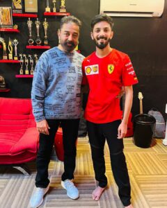 Anirudh Ravichander Instagram - Ulaganayagan @ikamalhaasan sir writes and sings #PathalaPathala 🥳🥳🥳 What a session! Thank you sir 😃😃😃
#Vikram first single from May 11th day after 🥁🥁🥁 
@lokesh.kanagaraj ❤️❤️❤️ @rkfioffl