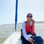 Anisha Victor Instagram - Such a happy day ❤️ #sailing #sail #indianocean #sea #boat #atthesea #sunnyday #happyday #sunday #mumbai #coast