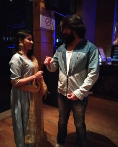 Archana Jois Instagram - Finally a picture with THE MONSTER!! 😍 @thenameisyash "KGF SUCCESS MEET"
A day to be cherished!
 ❤️ #successmeet #monsterhit #yash #daytoremember #motherandson
#25days #gratitude
@rj_preethi earrings 🤗😘