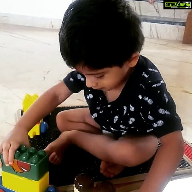 Archana Jois Instagram - Sucha cutieeeeee! 💜 #kids #toys #kaustubh #nephew