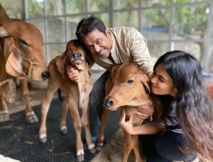 Arjun Sarja Instagram - With our new family members.. just born, Krishna and Radhe. life is so beautiful.. @aishwaryaarjun @anj204