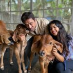 Arjun Sarja Instagram – With our new family members.. just born, Krishna and Radhe. life is so beautiful.. @aishwaryaarjun @anj204