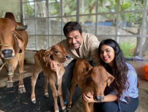 Arjun Sarja Instagram - With our new family members.. just born, Krishna and Radhe. life is so beautiful.. @aishwaryaarjun @anj204