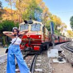 Asmita Sood Instagram - Dancing in front of a train...Check ✅ #bucketlist #kasauli #pravaas #offsite #experience #journey #toytrain #himachalpradesh Kasauli Hills