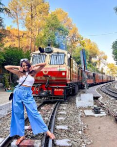 Asmita Sood Instagram - Dancing in front of a train...Check ✅ 

#bucketlist #kasauli #pravaas #offsite #experience #journey #toytrain #himachalpradesh