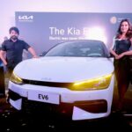 Catherine Tresa Instagram - Unveiled the All New EV6 @AutomotiveKia, Hi-tech City. @kiaind #automotivekiatelangana #hasankhan_9999 @alwaysjani #EV6