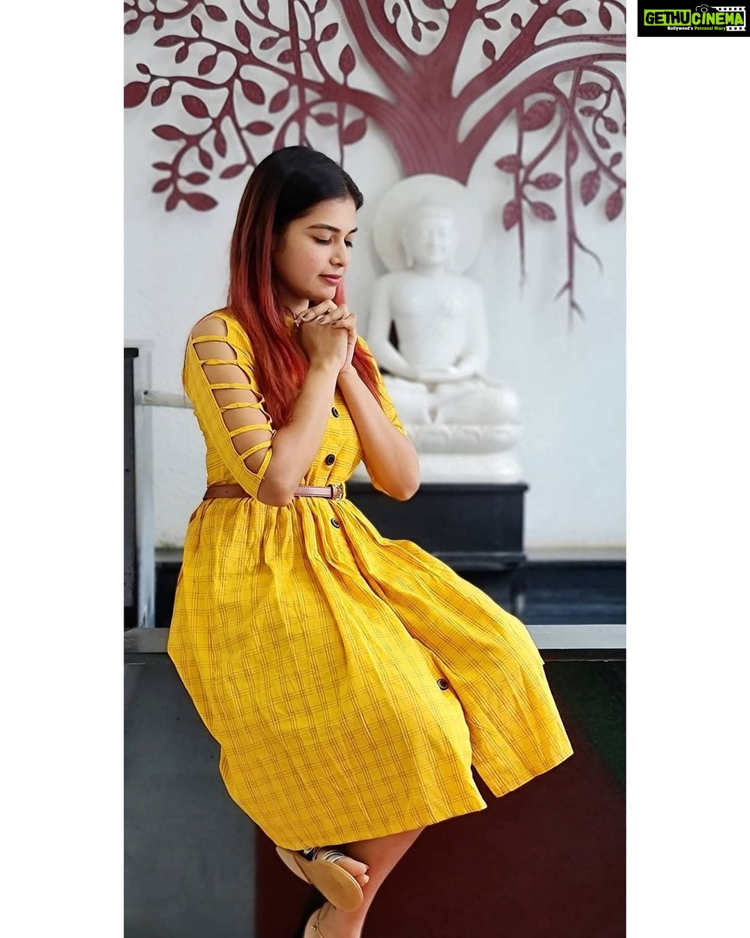 Dharsha Gupta Instagram - đź’›Always in need of peaceđź’› Dress- @salwar_fabrics