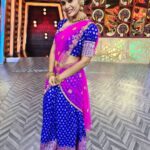 Dharsha Gupta Instagram - 💙💗The simplest Indian outfits never go out of style, they’re elegant, classy and make an Indian girl look more glam than any western dress💗💙 💗💙Watch me @cookuwith_comali @vijaytelevision sat - sun @6.30pm💙💗 Costume- @vbsarees_devi Jewellery- @chennai_jazz