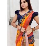 Dharsha Gupta Instagram – 💙🧡Don’t limit yourself. Many people limit themselves to what they think they can do🧡💙
Saree- @nyrafashionsss
