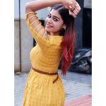 Dharsha Gupta Instagram - 💛Always in need of peace💛 Dress- @salwar_fabrics
