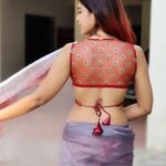 Dharsha Gupta Instagram - 💗Purpling around💗 Saree- @girls_1_zone Blouse- @kaavyareddycouturestudio Stylist- @pansyraja