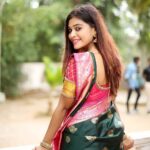 Dharsha Gupta Instagram - 💚💗Some beautiful paths can't be discovered without getting lost💗💚 Saree- @ashas_womens_collection Blouse- @dsalwar Pic- @smily_suriya_rascol @i_am_gugan_the_dslr_psyco