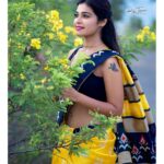 Dharsha Gupta Instagram - 💛🖤💛You can regret a lot of things but you’ll never regret being kind💛🖤💛 Pic - @raj_isaac_photography Saree- @fathimacollection_online_shop2