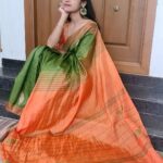 Dharsha Gupta Instagram – 🧡💚Saree can’t replace anyother costumes💚🧡
💚🧡Gudmrng🧡💚
Saree – @lilly_fashions