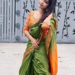 Dharsha Gupta Instagram - 🧡💚Saree can't replace anyother costumes💚🧡 💚🧡Gudmrng🧡💚 Saree - @lilly_fashions