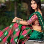 Dharsha Gupta Instagram - 💚💖Traditional love💖💚 . . PC : @raj_isaac_photography 📸 MUA and Costume : @kovai.trendz Jewellery : @rani_bridals_coimbatore Organised by : @arvindkannan_