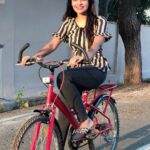 Dharsha Gupta Instagram - Cycling infront my home itself🚴‍♀️ Gudeve❤️