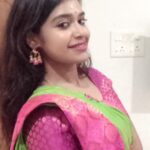 Dharsha Gupta Instagram - LuvUrself . . . #ayudhapooja #pooja #saree #sareelove #pink #green #earrings #prayer #positivevibes #luvurself