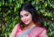 Dharsha Gupta Instagram - 💗💙The love you send into the world, you will find, is the love that returns to you💙💗 💙💗Happy Sunday💙💗 Hairstyle- @tint_pro_artistry @rooba_hairstylist Saree - @thepallushop Blouse- @thugil_designs Jewelry- @chennai_jazz Pic- @shutterbugstudios_