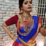 Dharsha Gupta Instagram - ❤💙Pics coming soon💙❤ Mua : @laavi_me @lashesbylaavi Costume : @bollinenisilks Organiser : @wedding.destination.chennai Jewellery : @wowbridaljewellery