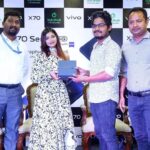 Dharsha Gupta Instagram - 🤍Happy to launch vivo X70 series🤍 👗- @dorothyjai @the_udai_vandi Organized by- @raferiha34
