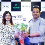 Dharsha Gupta Instagram - 🤍Happy to launch vivo X70 series🤍 👗- @dorothyjai @the_udai_vandi Organized by- @raferiha34