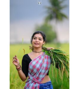 Dharsha Gupta Instagram - 🌾உள்ளத்தின் தூய்மை உலகத்தின் பசுமை🌾 🌱இயற்கையை காப்போம் ஆரோக்கியமாய் வாழ்வோம்🌱 Hairstylist- @abirami.bl Costume- @be_fabulla_ Pic- @thebliss_studios
