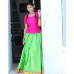Dharsha Gupta Instagram - 💗💚The greatest thing in life is to keep your mind young💚💗 Costume- @kaavyareddycouturestudio