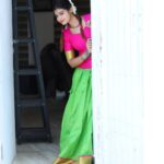 Dharsha Gupta Instagram - 💗💚The greatest thing in life is to keep your mind young💚💗 Costume- @kaavyareddycouturestudio