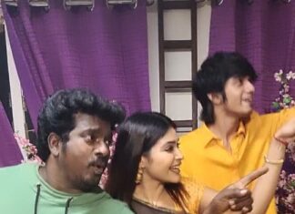 Dharsha Gupta Instagram - Fun at shoot❤ @thangadurai_actor @sakthii___
