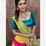 Dharsha Gupta Instagram – 💙💚💛💗Sometimes when you’re in a dark place you think you’ve been buried but you’ve actually been planted💗💛💚💙@vijaytelevision
Costume- @the_udai_vandi @dorothyjai 
Jewelry- @chennai_jazz 
Makeup & hair- @malki_natasha