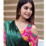 Dharsha Gupta Instagram - 💚💗Falling down is an accident, standing up is our confident💗💚 Blouse- @vbsarees_devi