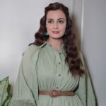 Dia Mirza Instagram - No Monday blues when we choose 🌿 Outfit @kharakapas Styled by @who_wore_what_when Photos by @rishabhkphotography Make Up by me 🙃 Hair by @hairstylist_madhav #MammaAtWork #SlowFashion #MadeInIndia #SustainableClothing