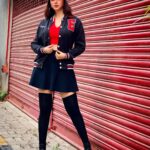 Eshanya Maheshwari Instagram - Casual chic ❤️🖤 Jacket by @emprallofficial #ootd #ootdfashion #fasionblogger #styleblogger #esshanyamaheshwari #esshanya #fashioninfluencer #❤️🖤