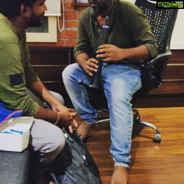 Haricharan Instagram - @nikhilramtp Loves his Gadgets. He was showing off the Sylphyo from @aodyoinstruments . 2 Bar Q Studios