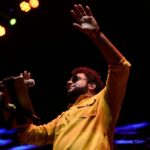 Haricharan Instagram - Felt Sooooo good to be Back on Stage with my Band. Thanks to the wonderful audience for Singing along 😍😍 Last Night at Thiruvananthapuram for the Inauguration of @keralaolympic Pics by @ebysolickal University Stadium