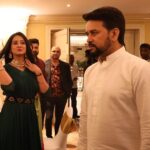 Harshika Poonacha Instagram - It was my immense pleasure to have met the young and dynamic Union minister of Sports,Youth affairs and Minister of Information and broadcasting Sri @official.anuragthakur sir in Namma Bengaluru and discuss on the issues our film industry is facing and how he can help us overcome them. Thankyou for your time sir . Thankyou somuch @innovativefilmcity_ Chairman Mr Prasad ,CEO Mrs Upasana and #KCA chairman @suneelpuranik sir for inviting me for this magnificent event 🙏 . . . . . . Wearing the beautiful dress by @n4couture ♥️ ITC Windsor, a Luxury Collection Hotel