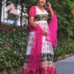 Himaja Instagram - 🌺Subhodayam Friends Outfit by @kalamkari247 Picture credits @rollingcaptures Hair Style by @hairstylistravi #beautiful #beautifuldress #longfrock