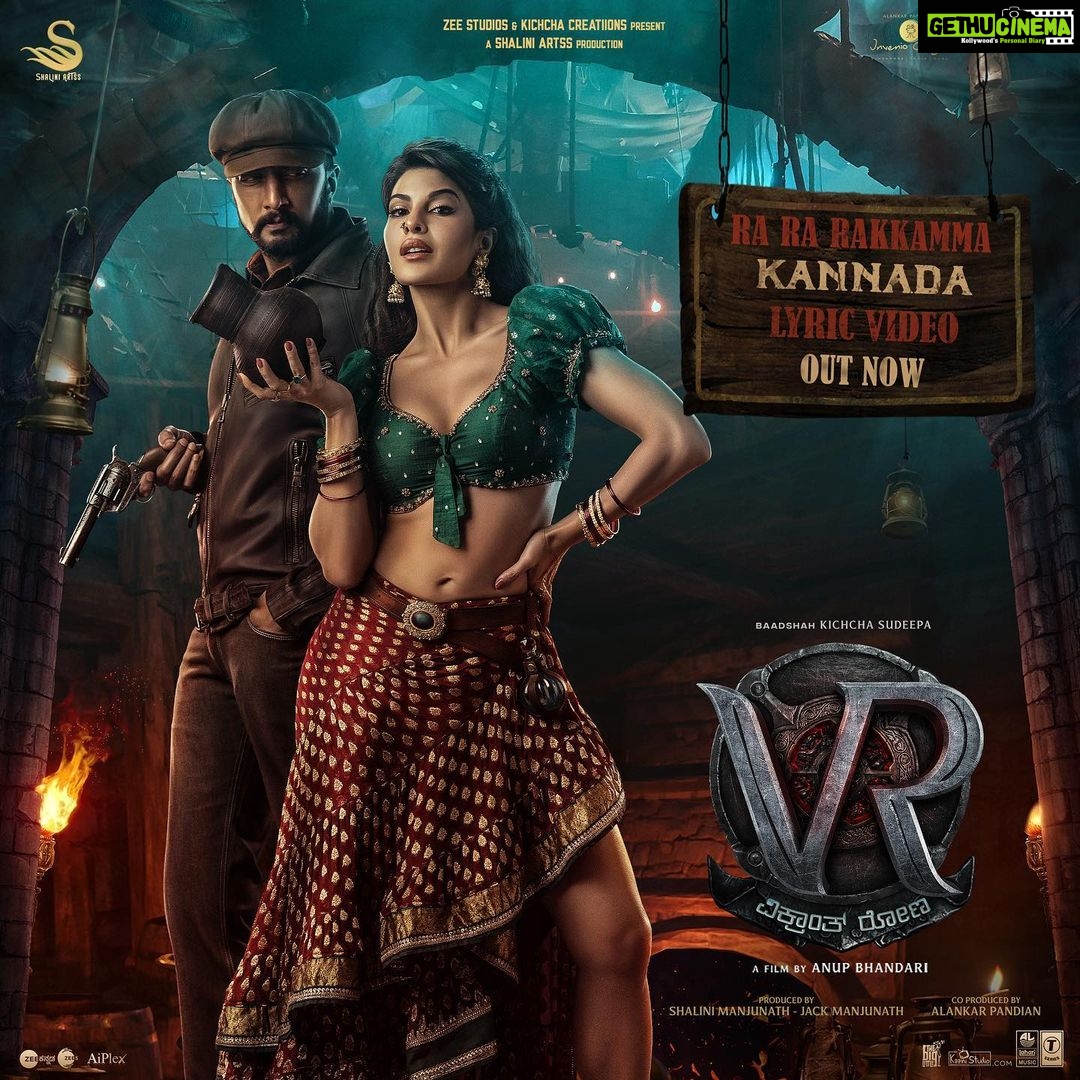 Jacqueline Fernandez Instagram - Gadang Rakkamma - The Queen Of Good Times OUT NOW to rule your playlists | #RaRaRakkamma Kannada lyric video released. <<>> @kichchasudeepa @anupsbhandari @nirupbhandari @neethaashok01 @jack_manjunath_ @b_ajaneesh @alankar.pandian @shivakumarart @williamdaviddop @alwaysjani @shaliniartss #InvenioOrigins @sunidhichauhan5 @nakash_aziz @kichcha_creatiions_official @SKFilmsOfficial @tseries.official @laharimusic @zeestudiosofficial @zeekannada @pvrpictures @Onetwenty8media @kaanistudio @vikrantrona @the_biglittle #VRonJuly28 #VRin3D