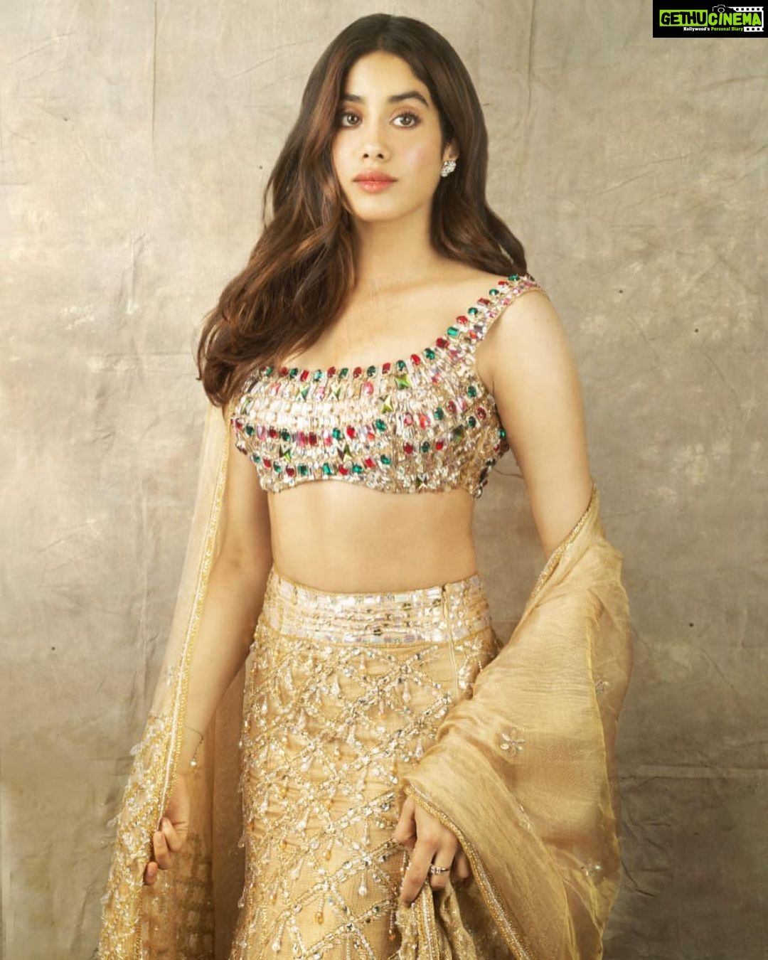 Janhvi Kapoor Instagram - Shine bright like aaa... Manish Malhotra lehenga ✨